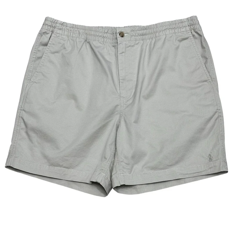 Ralph Lauren Polo Mens Beige Drawstring Shorts Size XXL Stretch Classic‎ Pockets